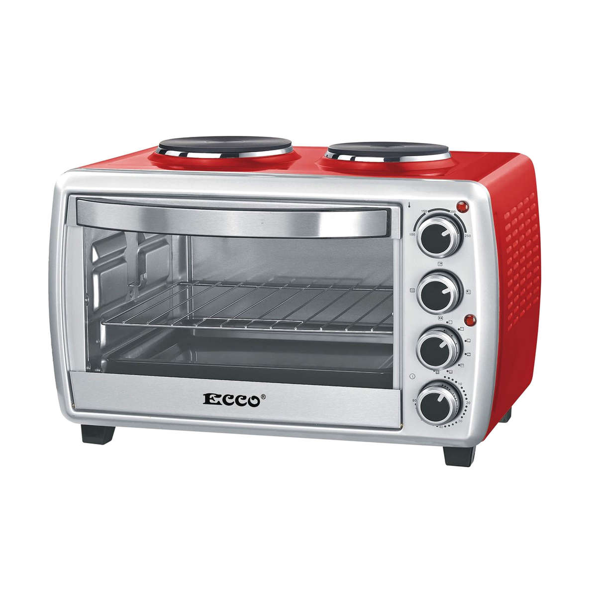 Ecco MI3329- Mini Cooking Oven With 2 Plate Stove & Rotisserie - 23Lt 2350W
