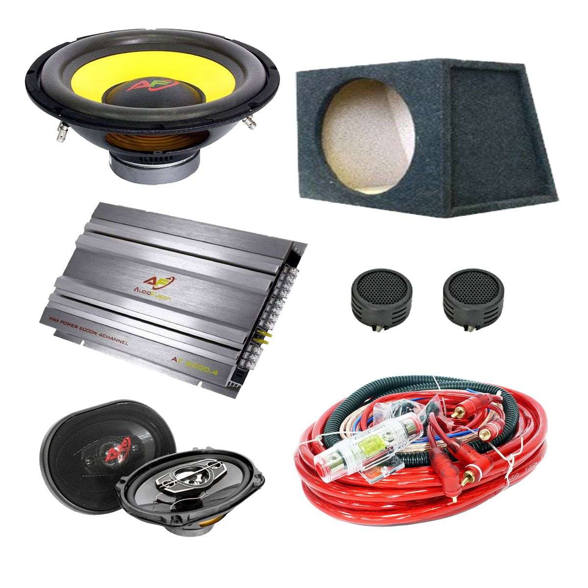 Starting Grid Car Audio Combo with 4gauge Wiring Kit