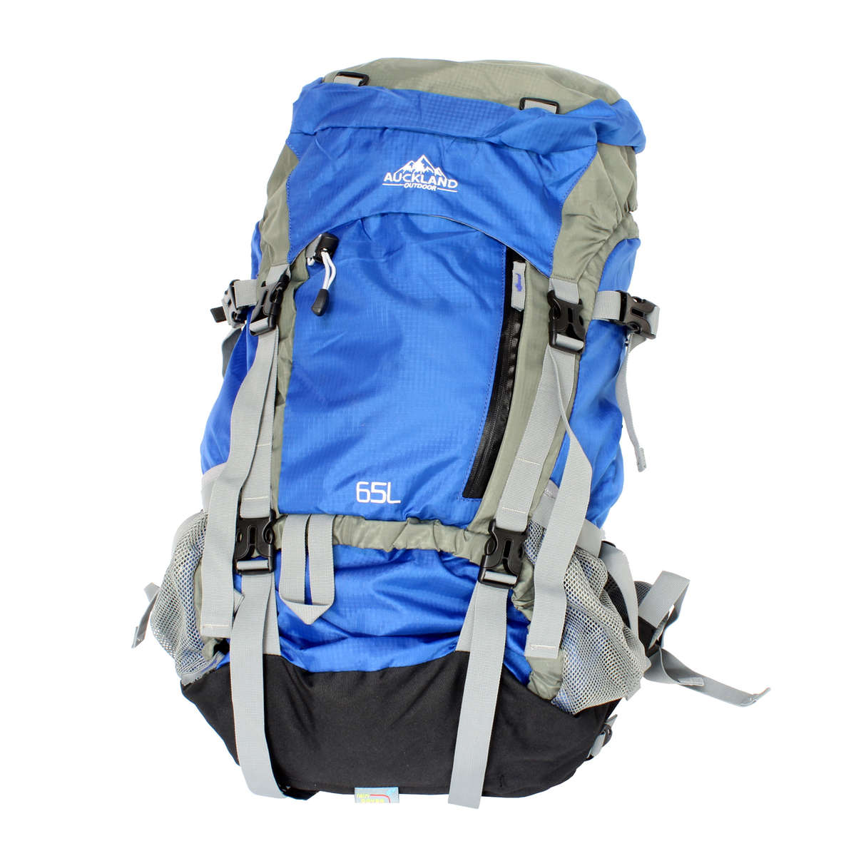 Auckland Adventure 65L Internal Frame Outdoor Hiking Backpack - Blue
