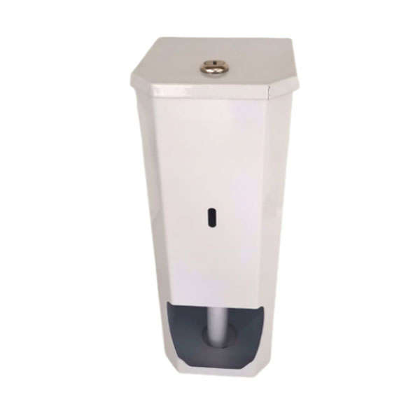 Toilet Roll Holder - 2 Tier Lockable &amp; Refillable - Wall Mounted Unit-White