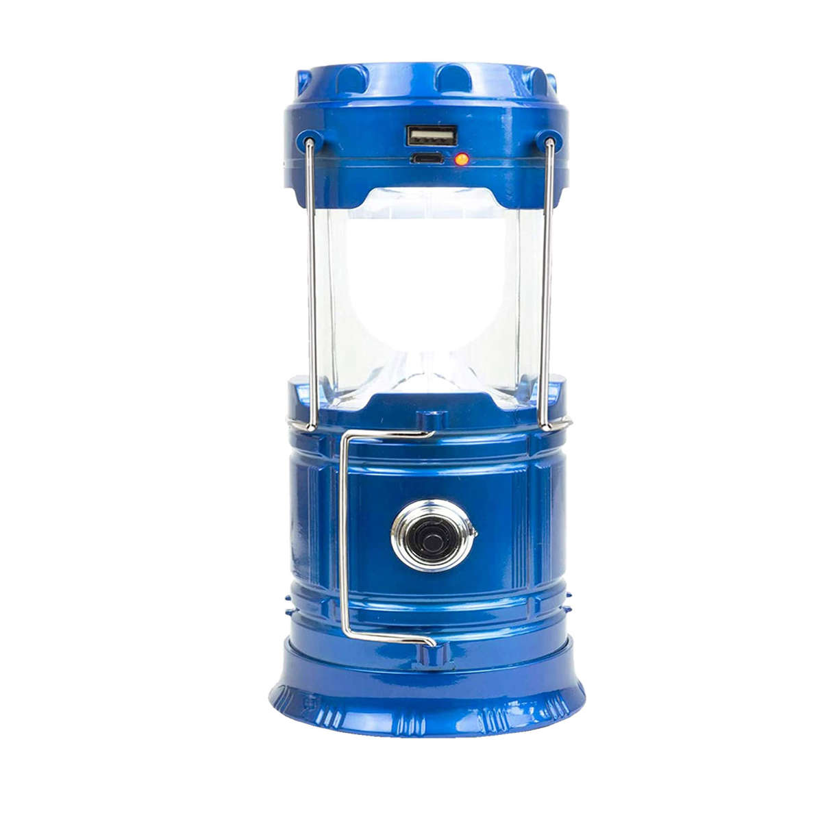 3-in-1 Rechargeable Torch - Solar Camping Lantern - Powerbank - Blue - Emergency LED Solar Light