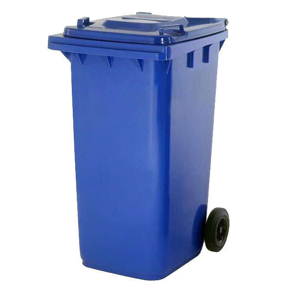 240 Litre Wheelie Plastic Waste Yard Bin - Blue