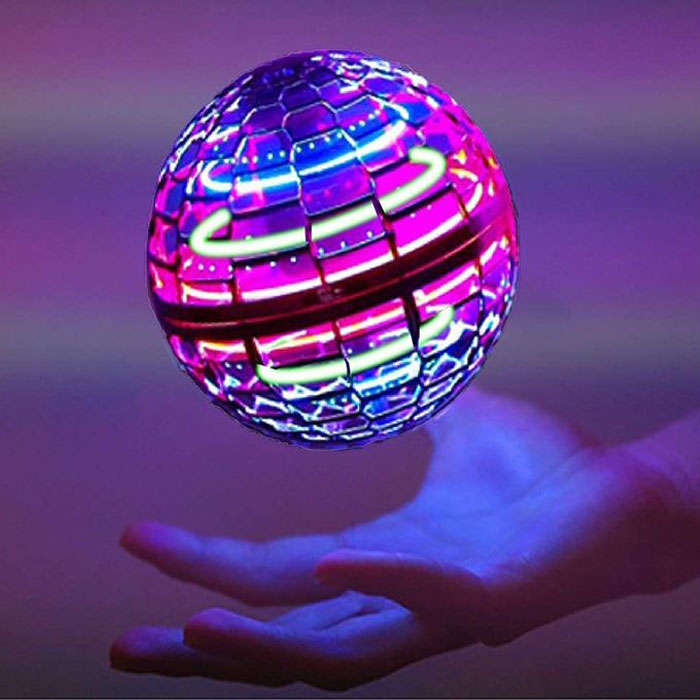 Flying Spinner Ball - Hand Controlled Mini Drone LED Ball - Pink