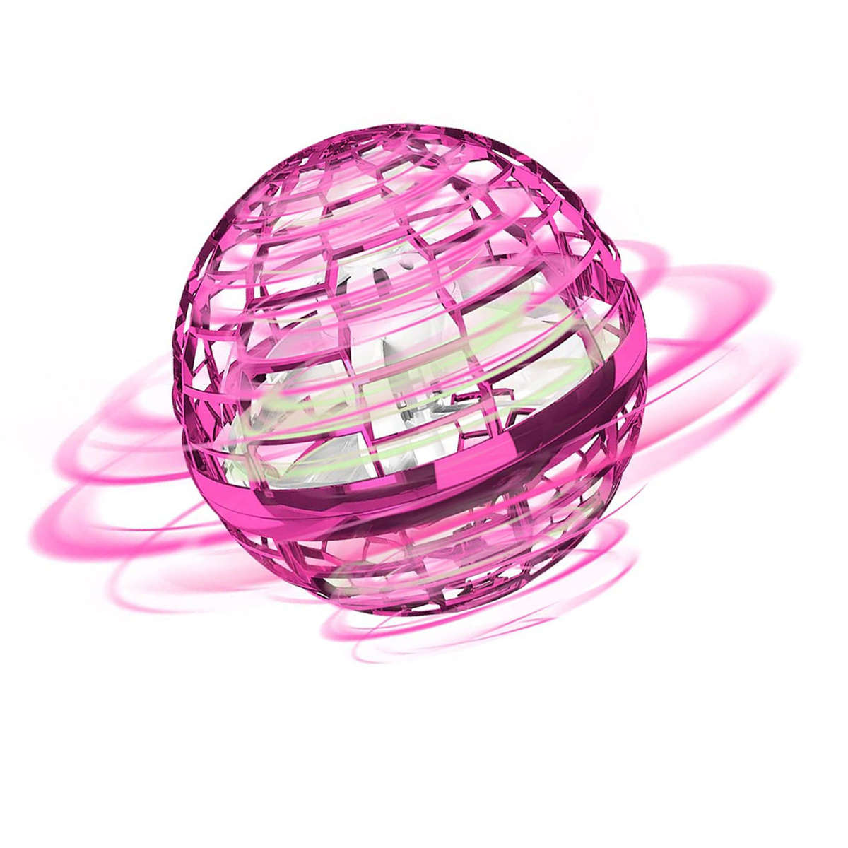 Flying Spinner Ball - Hand Controlled Mini Drone LED Ball - Pink