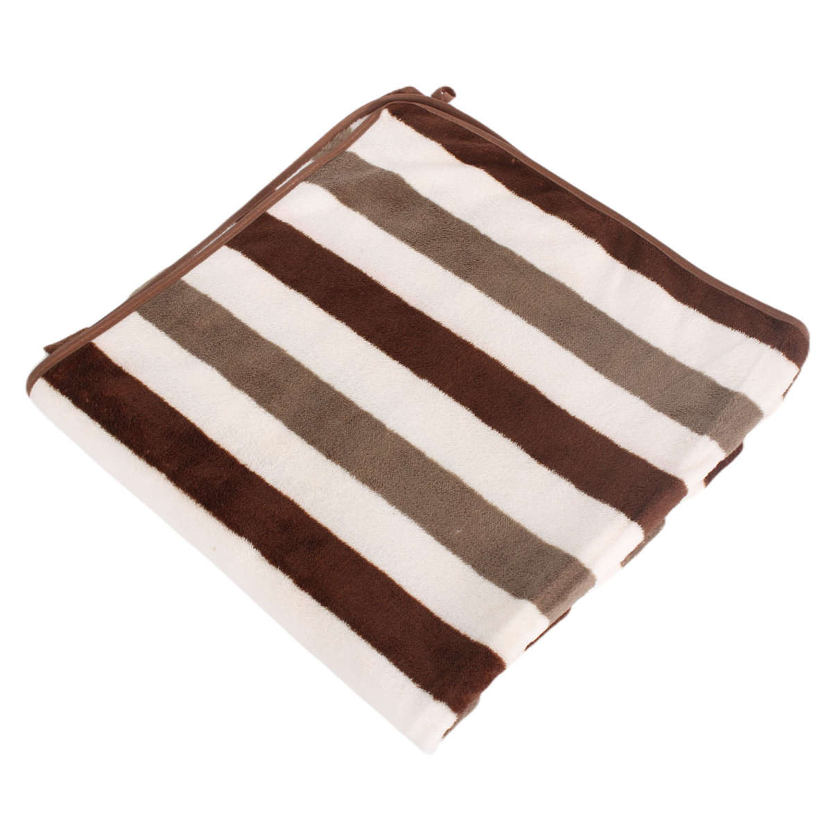 Cotton Striped Beach Towel - Brown