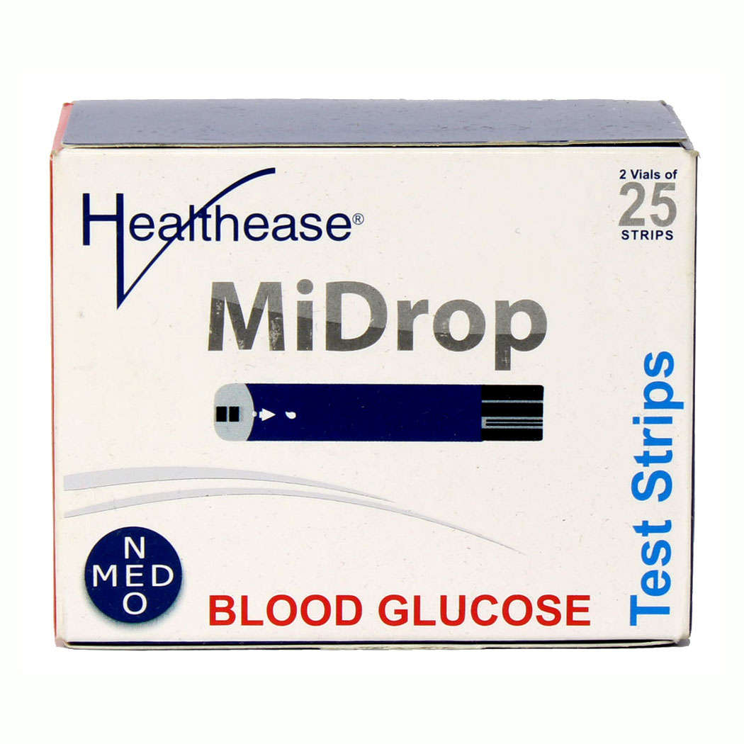 MiDrop Blood Glucose Test Strips - 2 Vials of 25 Strips