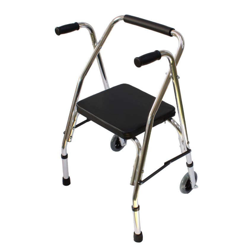Walker - Aluminium Frame Pulpit Walker with Seat &amp; Wheels
