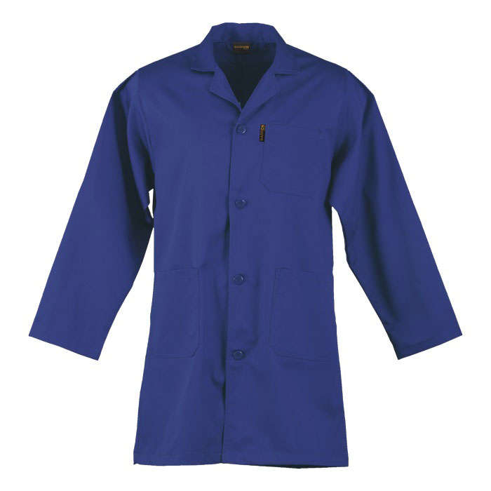 Dust Coat-Polycotton 3 Pocket Button Down Coat - Royal Blue - 36
