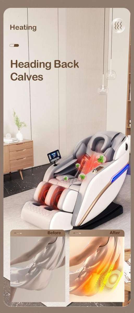 Deluxe Zero Gravity Luxury Full Body Bluetooth Massage Chair - Grey/White