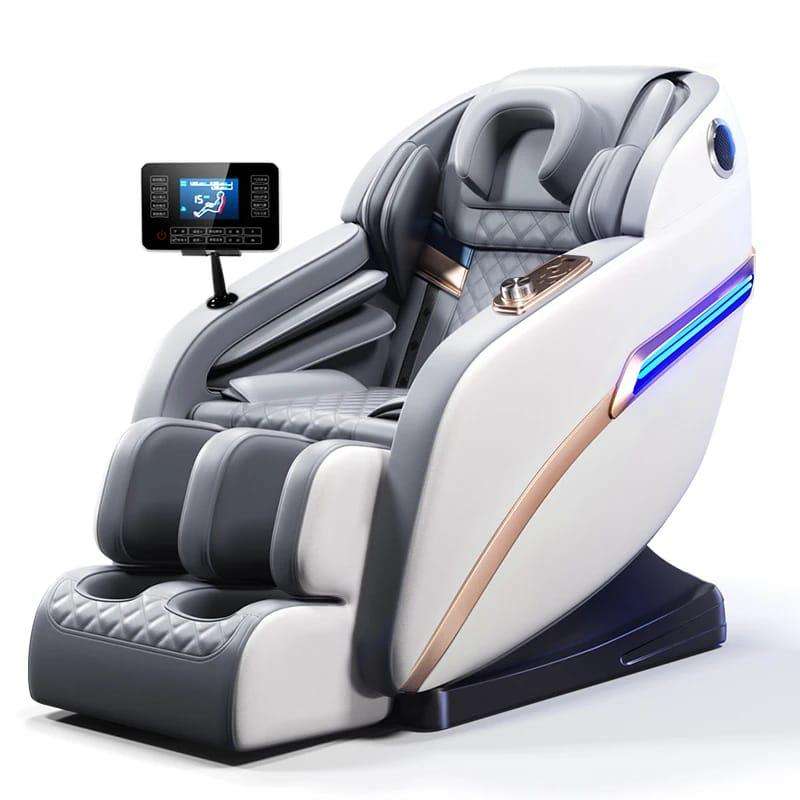 Deluxe Zero Gravity Luxury Full Body Bluetooth Massage Chair - Grey/White