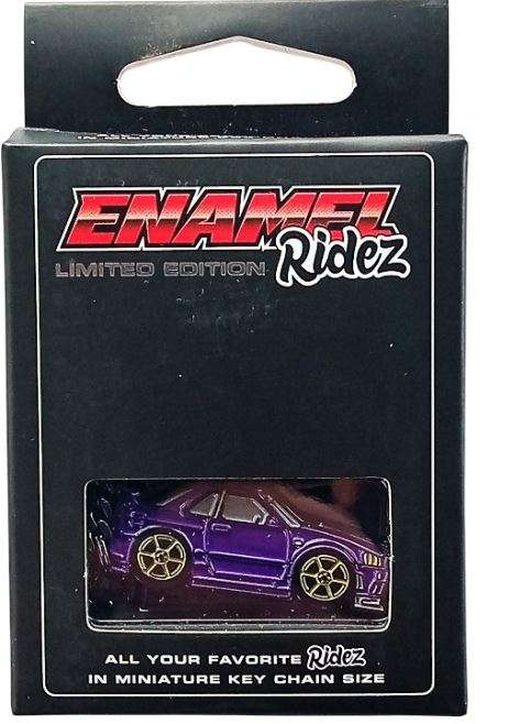 Nissan GT-R R34 Purple  Die-Cast Enamel Keychain