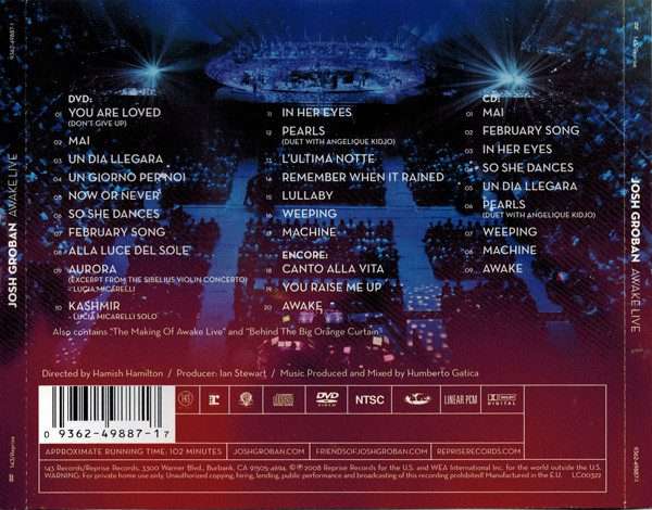 Josh Groban  Awake Live CD & DVD