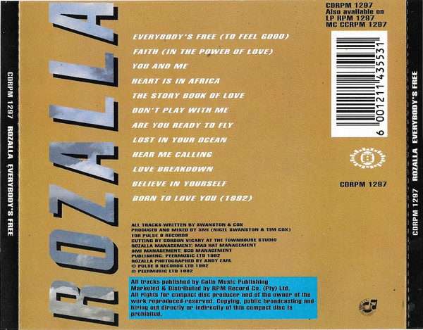 Rozalla  Everybody's Free CD (CDRPM 1297)
