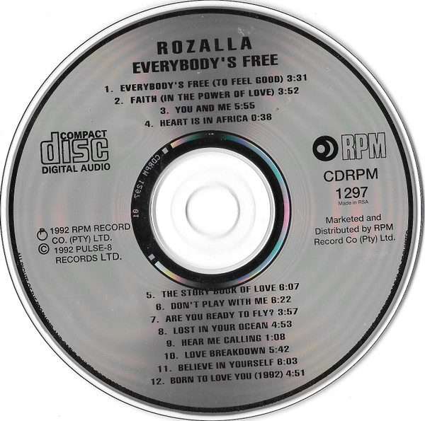 Rozalla  Everybody's Free CD (CDRPM 1297)