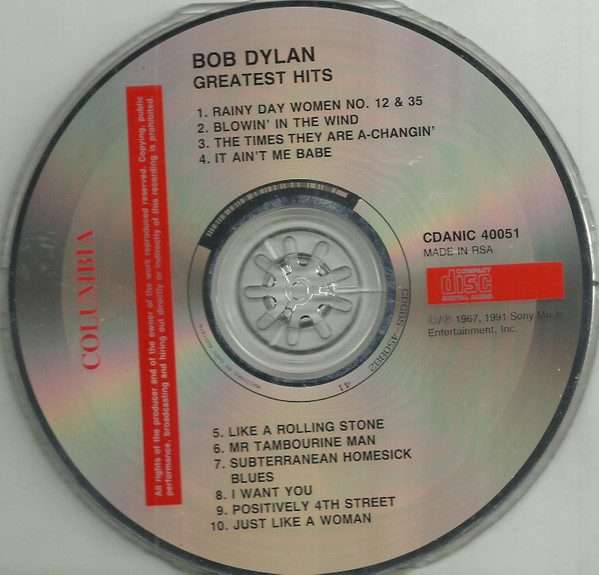 Bob Dylan  Bob Dylan's Greatest Hits CD