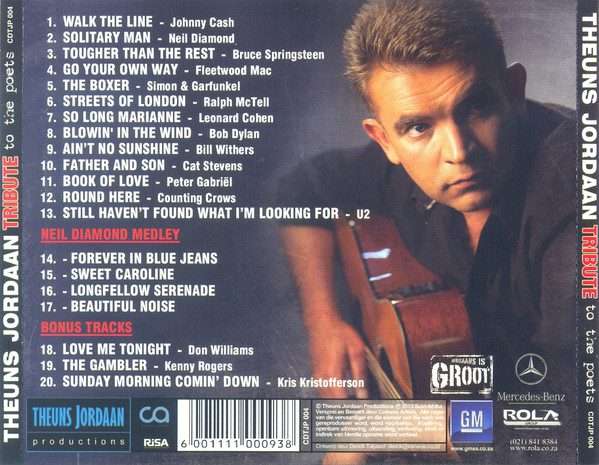 Theuns Jordaan  Tribute To The Poets CD