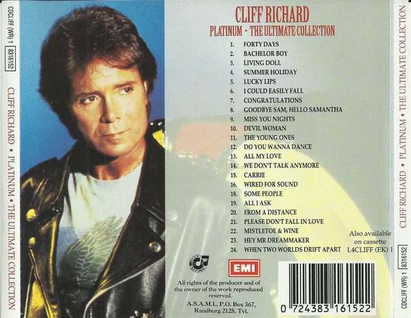 Cliff Richard  Platinum - The Ultimate Collection CD
