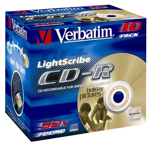 Verbatim CD-R-700 MB(80 min) 52x Lightscribe (10 Pack)