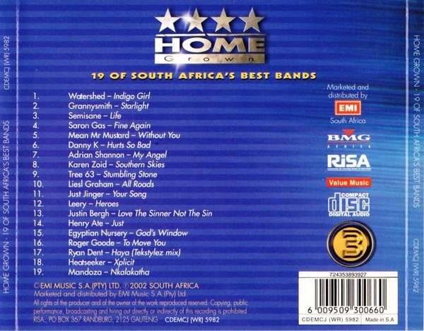 Home Grown 19 Of South Africa's Best Bands CD