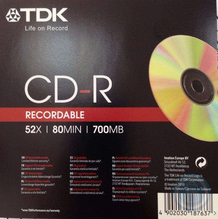 TDK CD-R Recordable 80 Min 700MB 52x