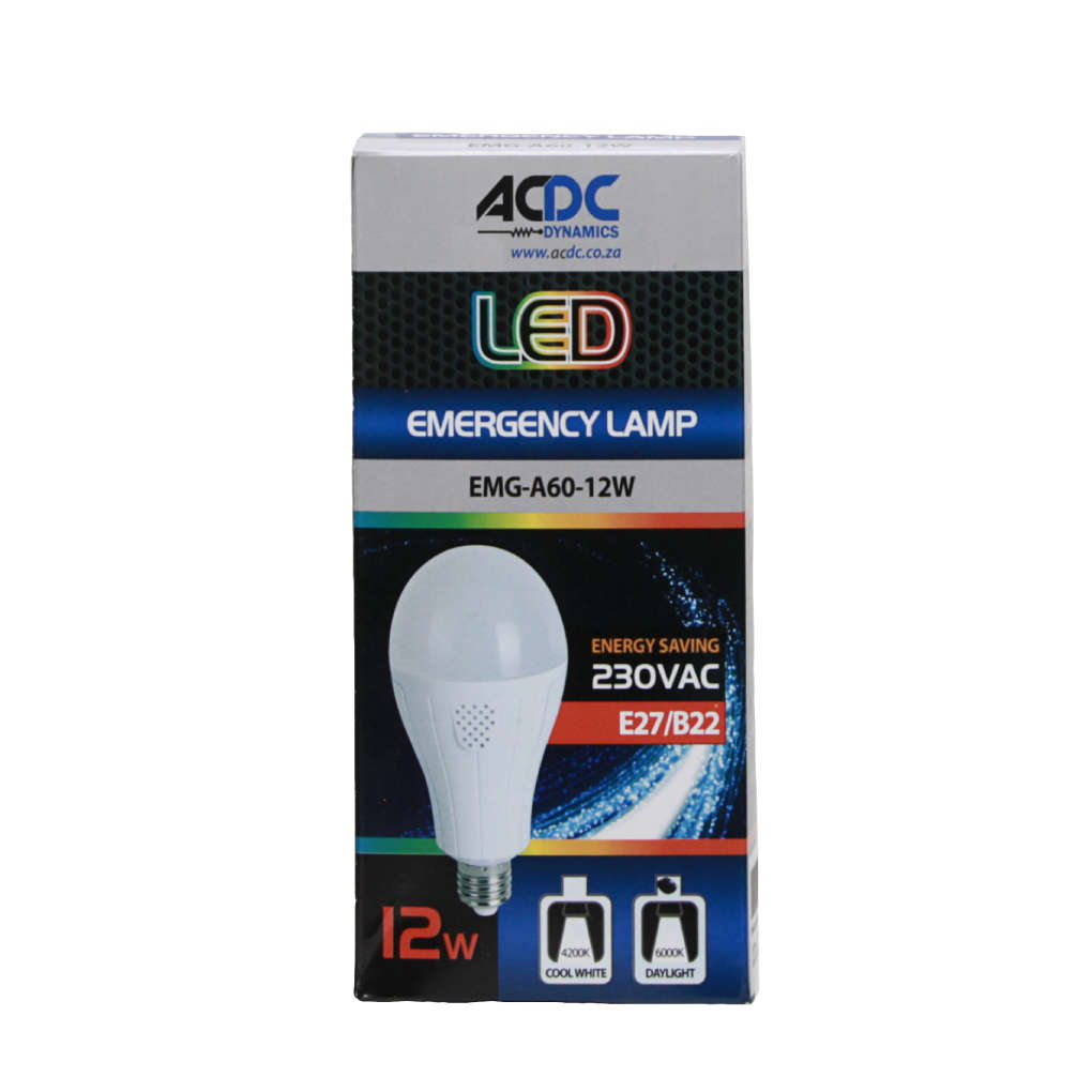 230VAC 12W E27/B22 Day Light LED A60 Emergency Lamp
