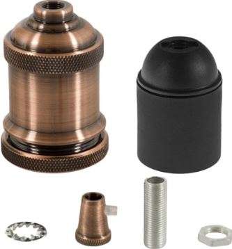 E27 Copper Vintage Metal Lamp Holder Kit For Pendants