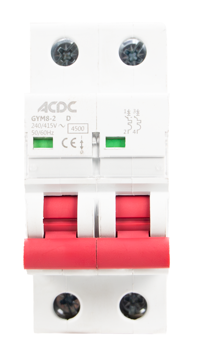 Circuit Breaker 2 Pole D-Curve 4.5KA 10A
