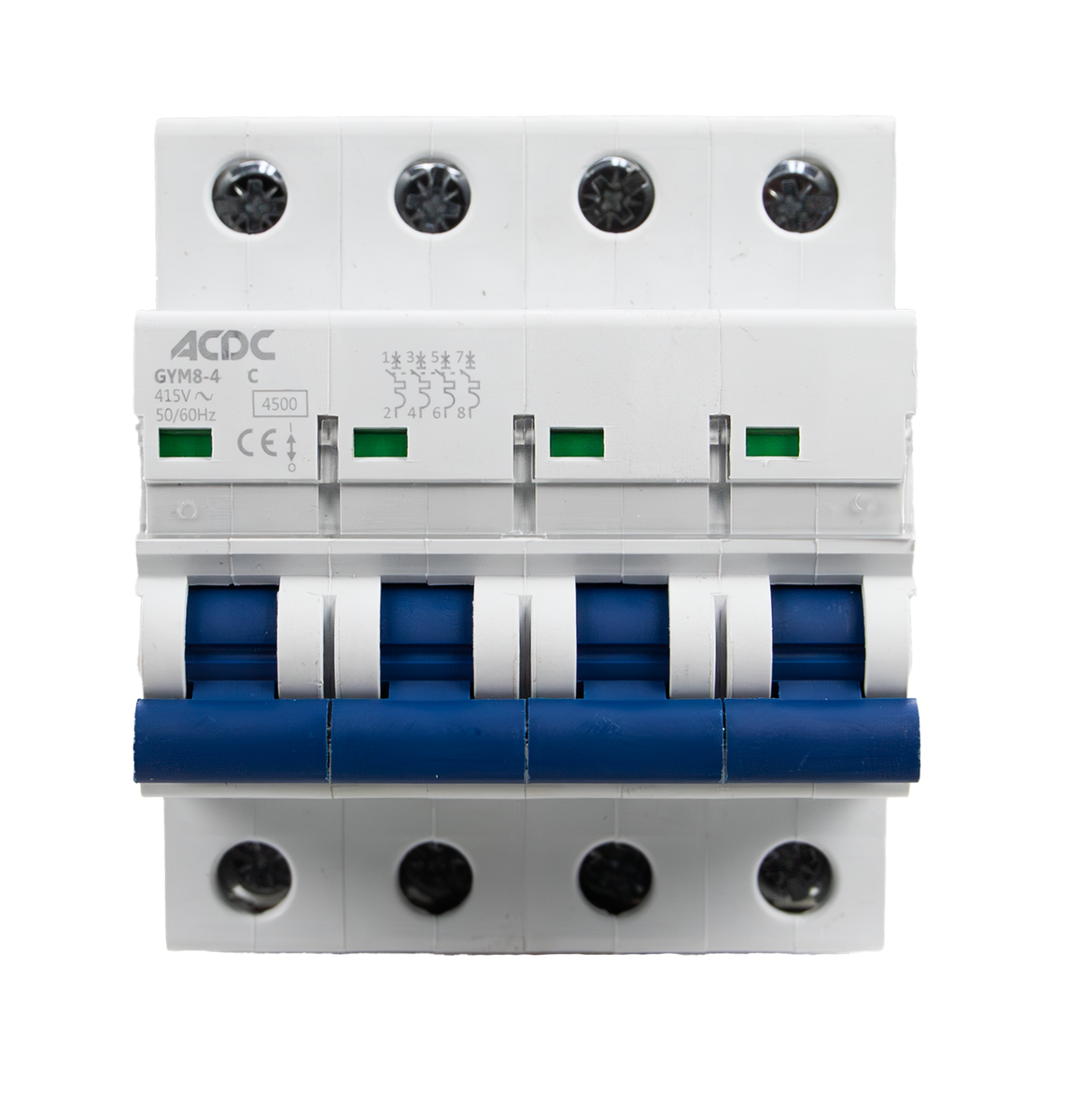Circuit Breaker 4 Pole C-Curve 4.5KA 2A