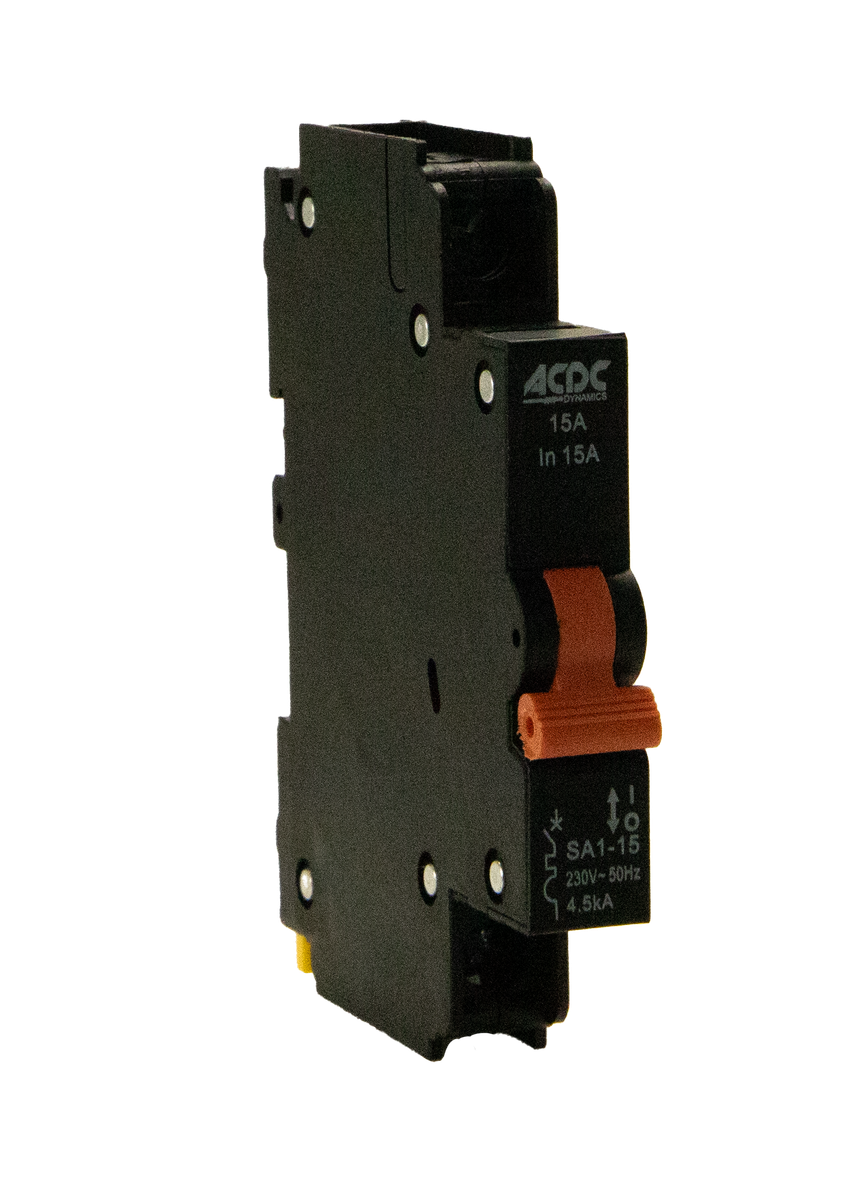 Circuit Breaker 13mm 4.5KA  1 Pole D-Curve  15A