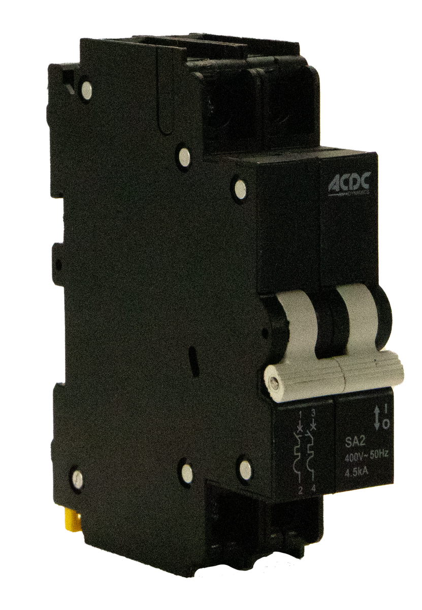 Circuit Breaker 13mm 4.5KA  2 Pole C-Curve   63A