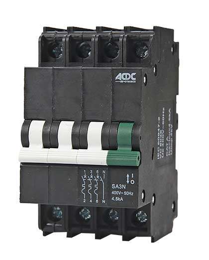 Circuit Breaker 13mm 4.5KA  3 Pole+N- 50A
