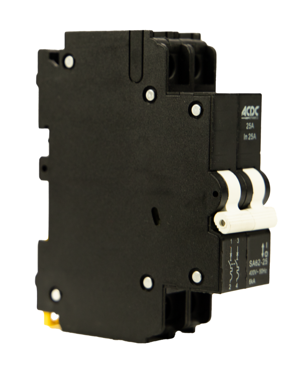 Circuit Breaker 13mm 6KA  2 Pole C-Curve   25A