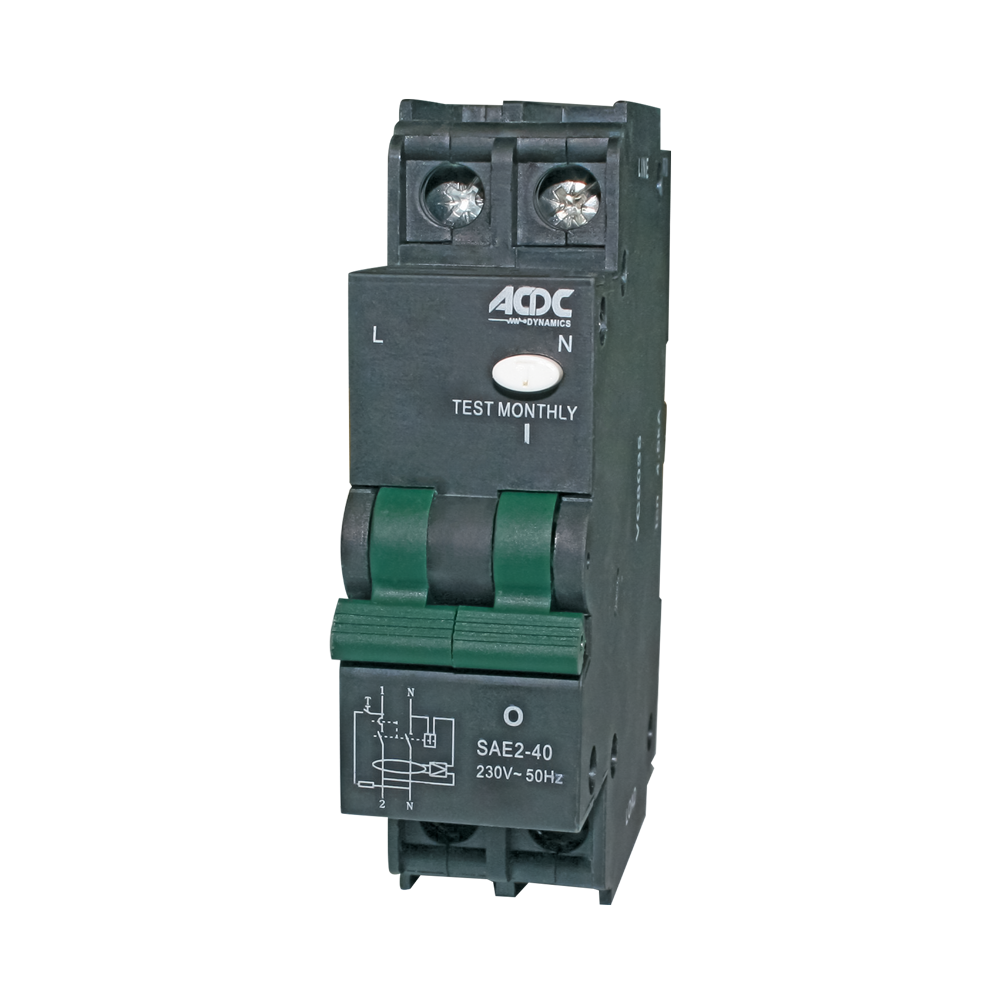 40A 30mA 2P RCD NO OVERLOAD