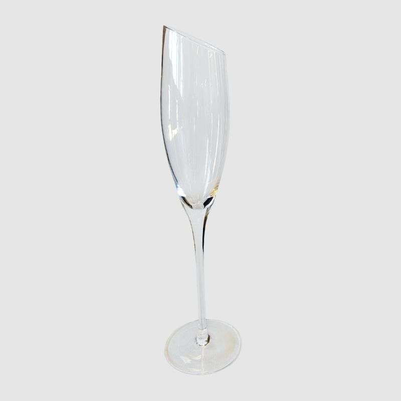 Oblique Champagne Glass- Clear