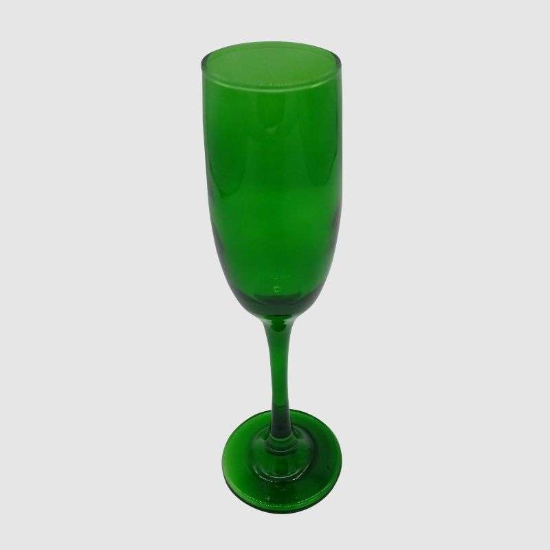 Champagne Glass In Green Colour