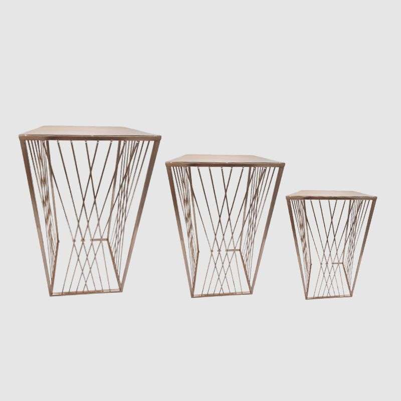 3PC Flower Pillar-Gold