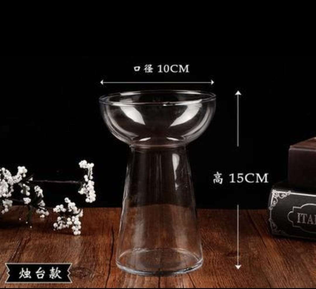 Glass Mushroom Vase 10x15cm