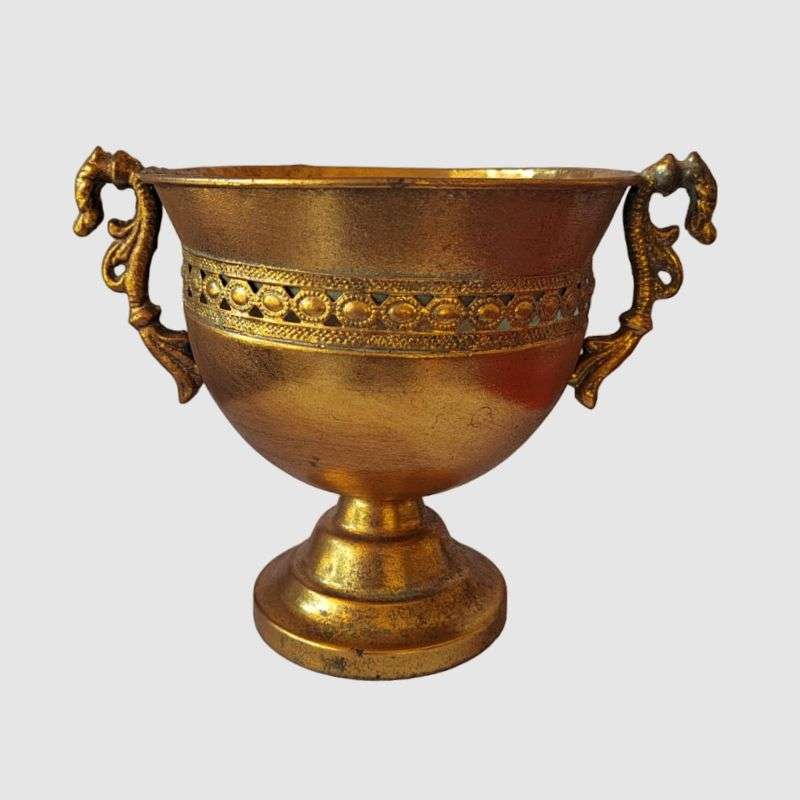 Vintage Flower Pot In Gold 24X18X21cm
