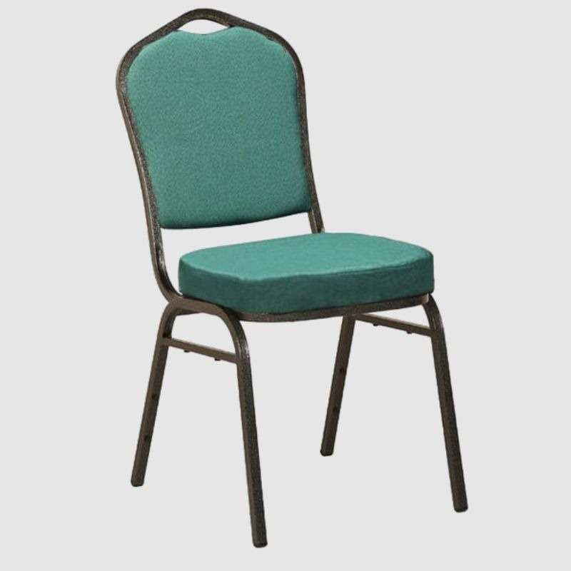 Diamond Back Banquet Chair Gold Frame & Red Patterned Fabric