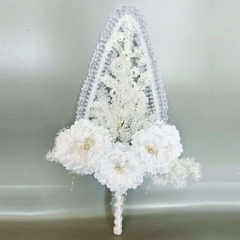 Handmade Wedding Decor Fan No.2 White