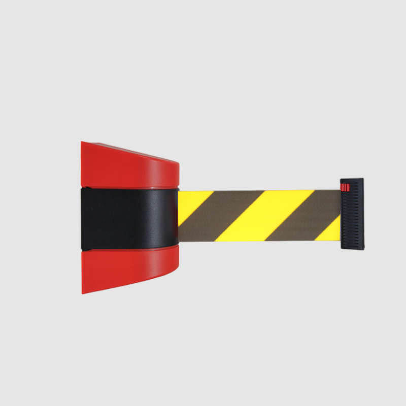 Magnetic Wall Mounted Queue Barrier 10m Chevron Black&Yellow Retractable Belts