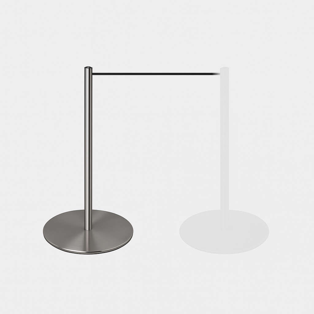 Brushed Silver Stylish Low Profile Museum Stanchion