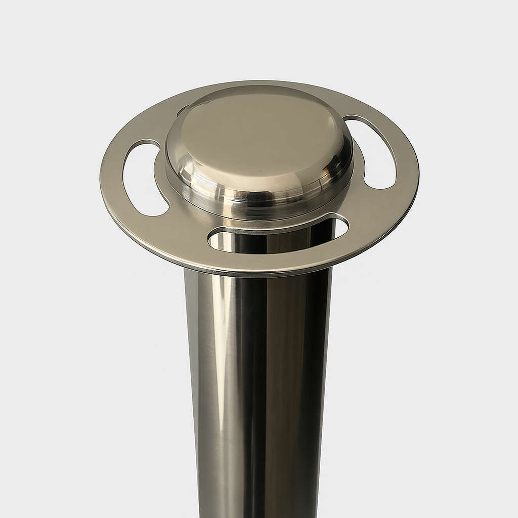 Flat Top Silver Stanchion Domed Base Design