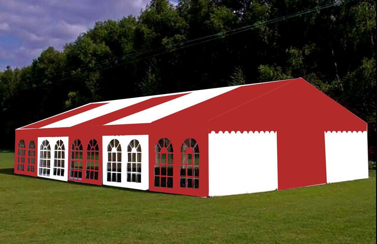 9x18m Heavy Duty Red & White Frame Tent