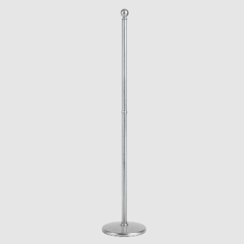 Elegant Silver Flagpole  Freestanding with Round Base
