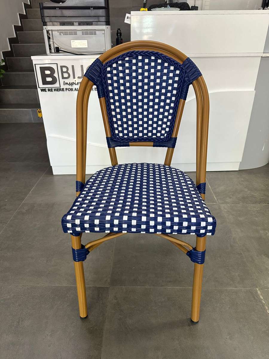 French Bistro Café Chair-Blue & White