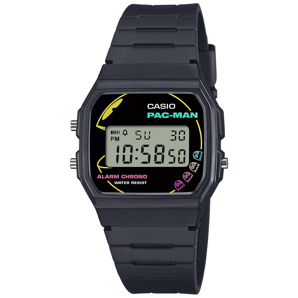 Retro Men's Limited Edition Pac-Man Digital Wrist Watch, F-91WPC-1ADR