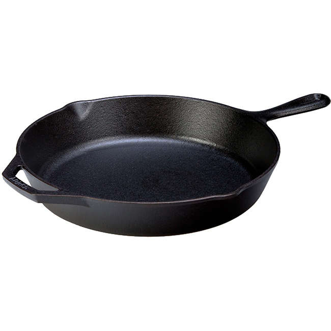 Seasoned Cast Iron Skillet Pan With Helper Handle