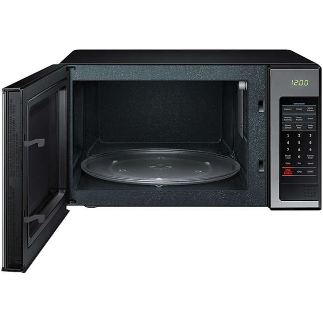 Solo Smart Sensor Microwave Oven With Black Glass Mirror Door, 32L, Silver