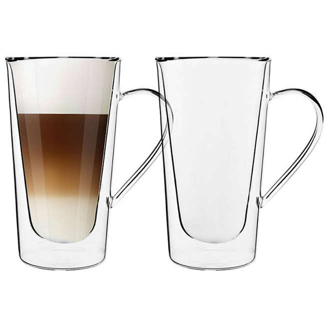 Double Walled Latte Mugs, Set Of 2
